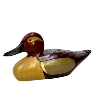 Hand Carved Painted Vintage Wooden Duck Decoy Philippines Exceptional Details